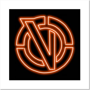 Orange Neon Vindicators Logo Posters and Art